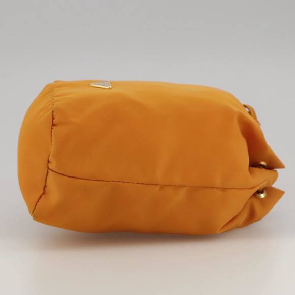 PRADA Purse Pouch Nylon Orange Gold Auth ki5232 - Picture 4 of 16